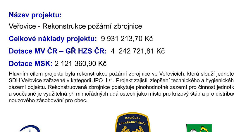 Veřovice - Rekonstrukce požární zbrojnice 