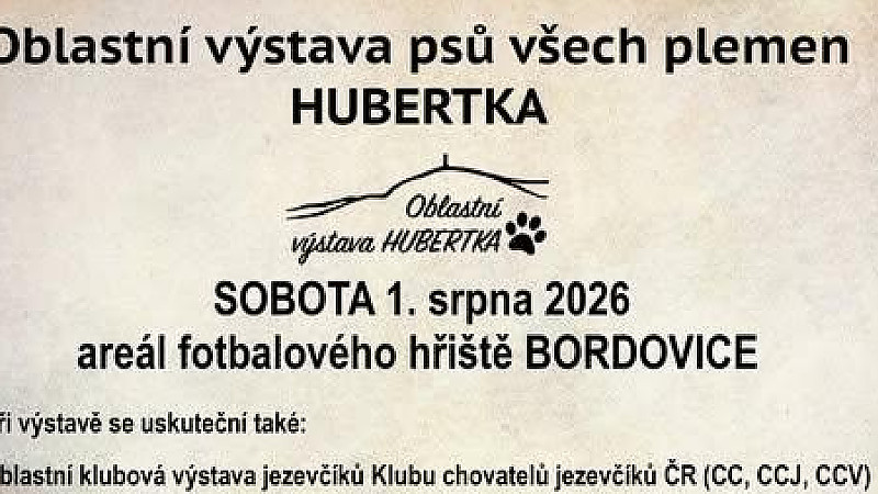Oblastní výstava psů všech plemen Hubertka v Bordovicích