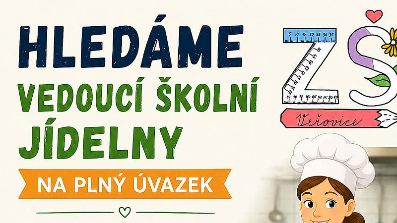Základní škola Veřovice hledá vedoucí školní jídelny na plný úvazek
