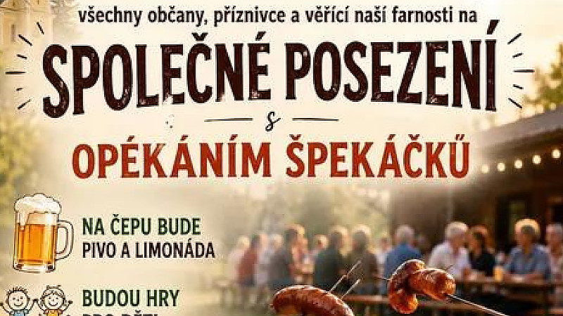 Společné posezení s opékáním špekáčků